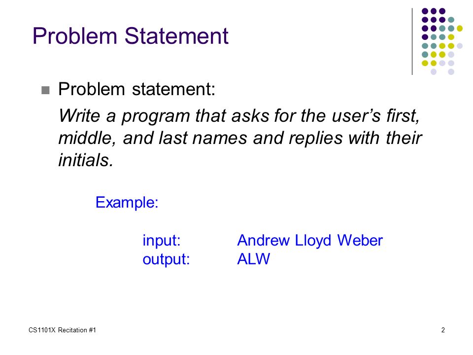 CS1101X: Programming Methodology Recitation 1 Java Basics Numerical ...