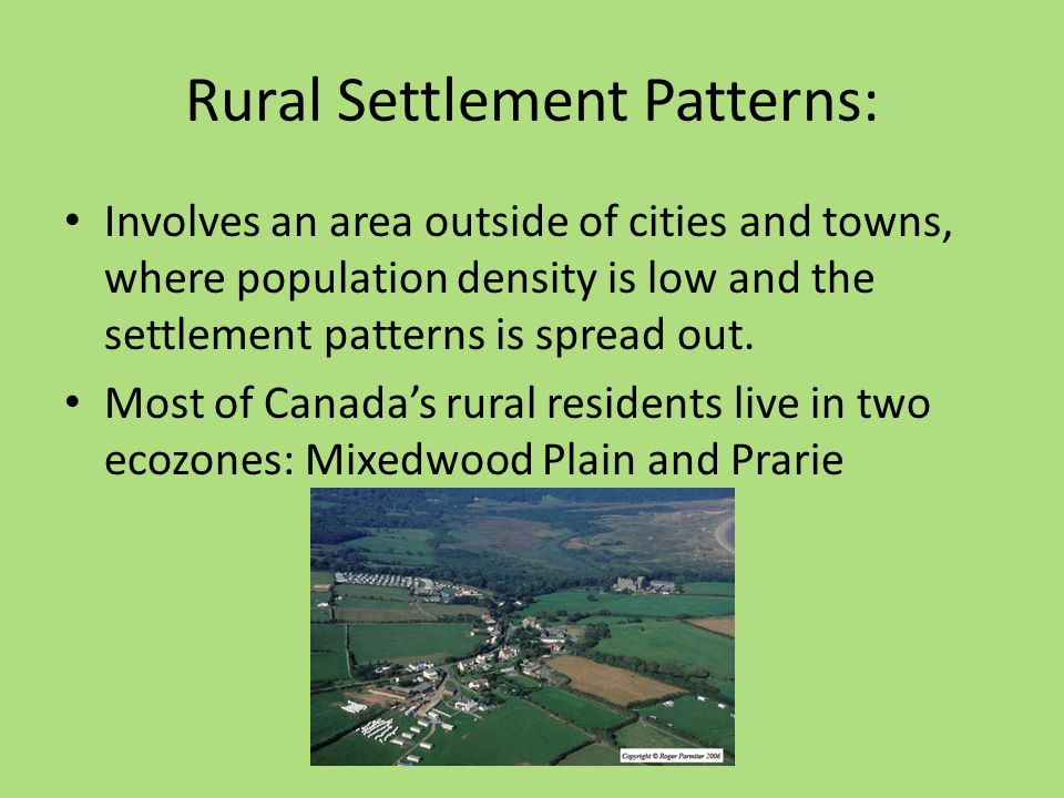 Settlement Patterns and Urban Land Use:. Population Distribution Population  Distribution- Pattern of where people live in a region, or country. Two  main. - ppt download
