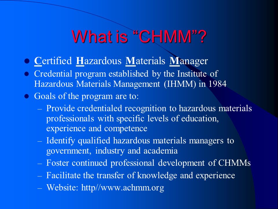 What is CHMM .