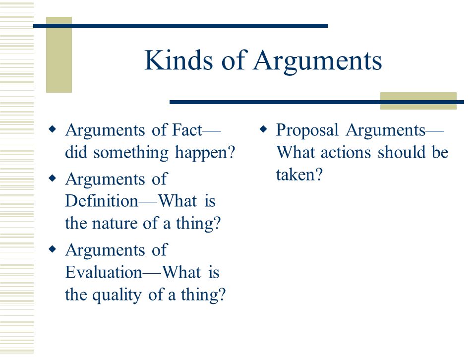 what is an argument of fact