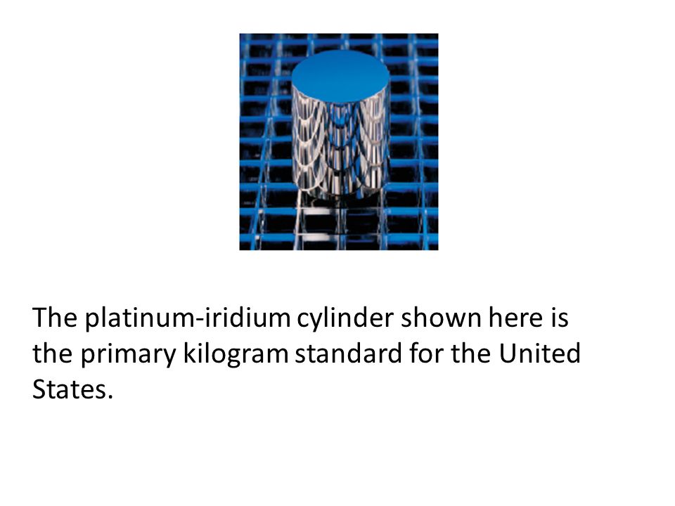 The platinum-iridium cylinder shown here is the primary kilogram standard for the United States.