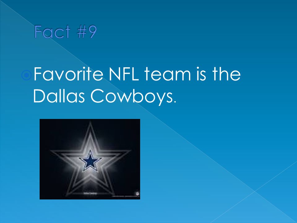  Favorite NFL team is the Dallas Cowboys.