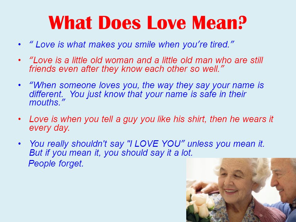 what does it mean when someone says i love you