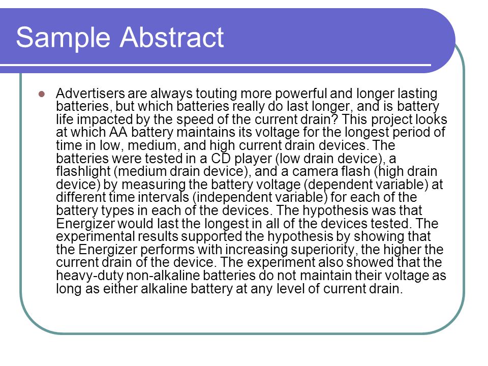 abstract example science fair