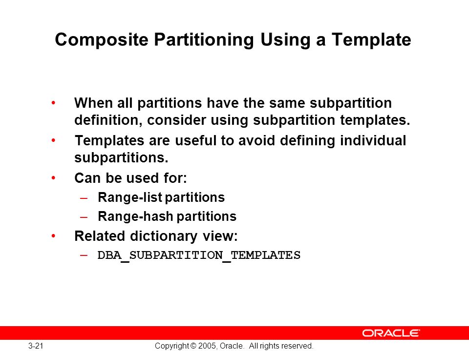 3 Copyright © 2005, Oracle. All rights reserved. Partitioning Basics. - ppt  download
