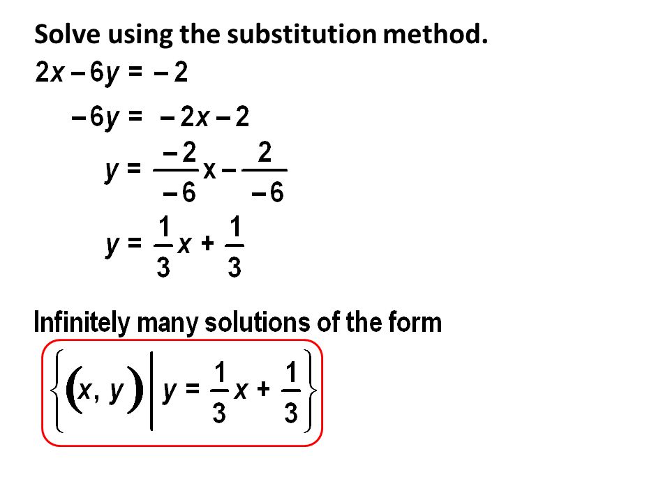 Solve using the substitution method.