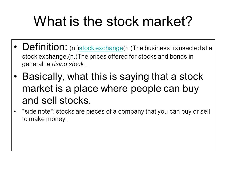 the stock market part