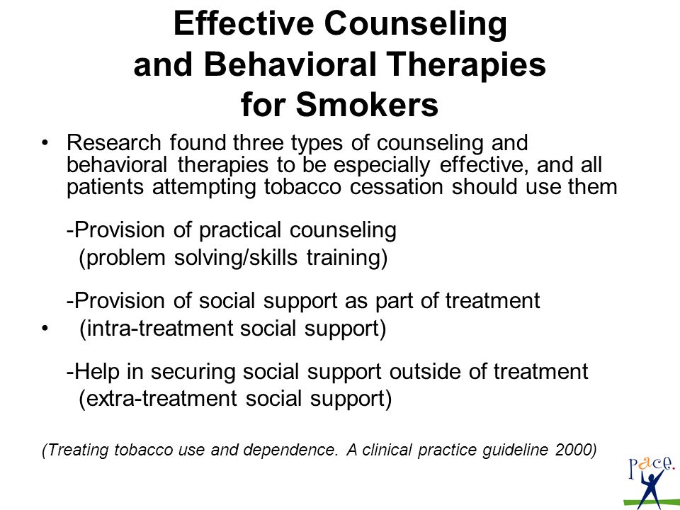 effective counseling and behavioral therapies for smokers research found three types of counseling and behavioral therapies