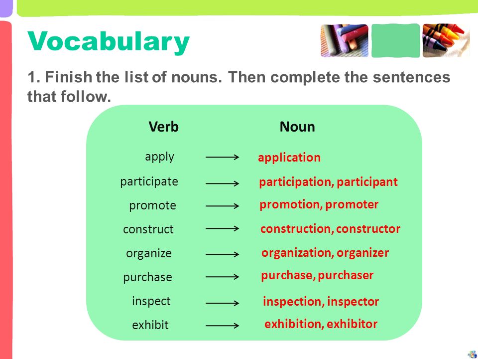 Form nouns from the words in bold. Reverse Noun form. Er to form Nouns как образуется.