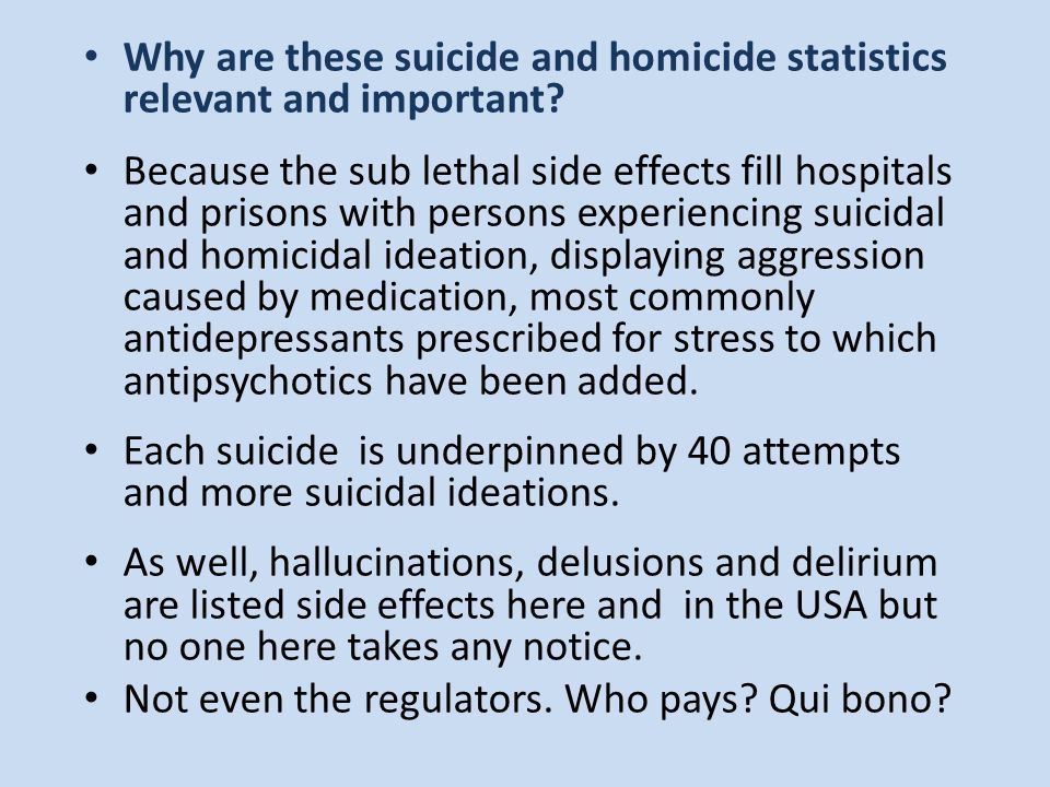 Why are these suicide and homicide statistics relevant and important.
