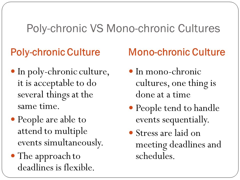 in polychronic cultures
