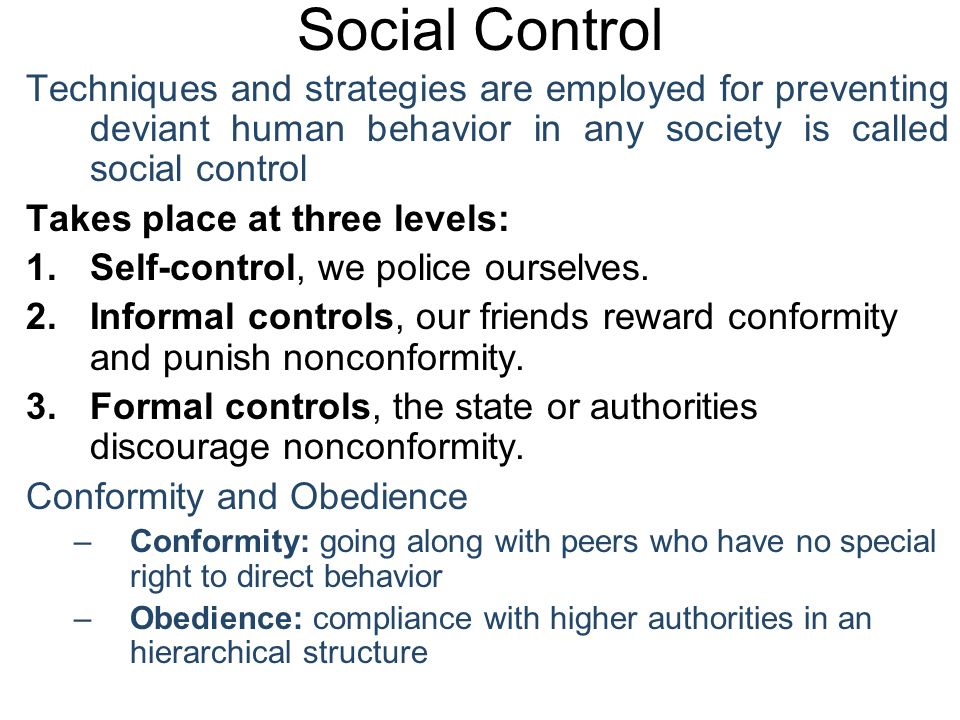 purpose of social control