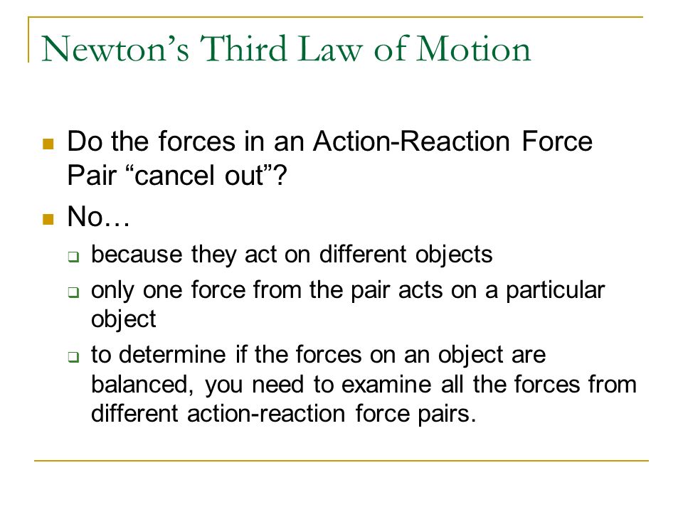 How can we tell what the action- reaction pair is.