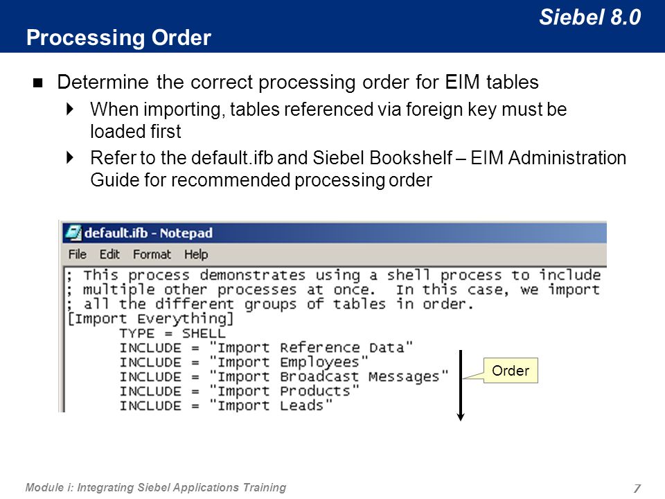Siebel 8 0 Module 5 Eim Processing Integrating Siebel