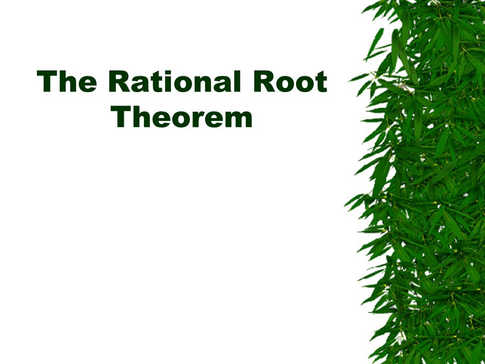 The Rational Root Theorem