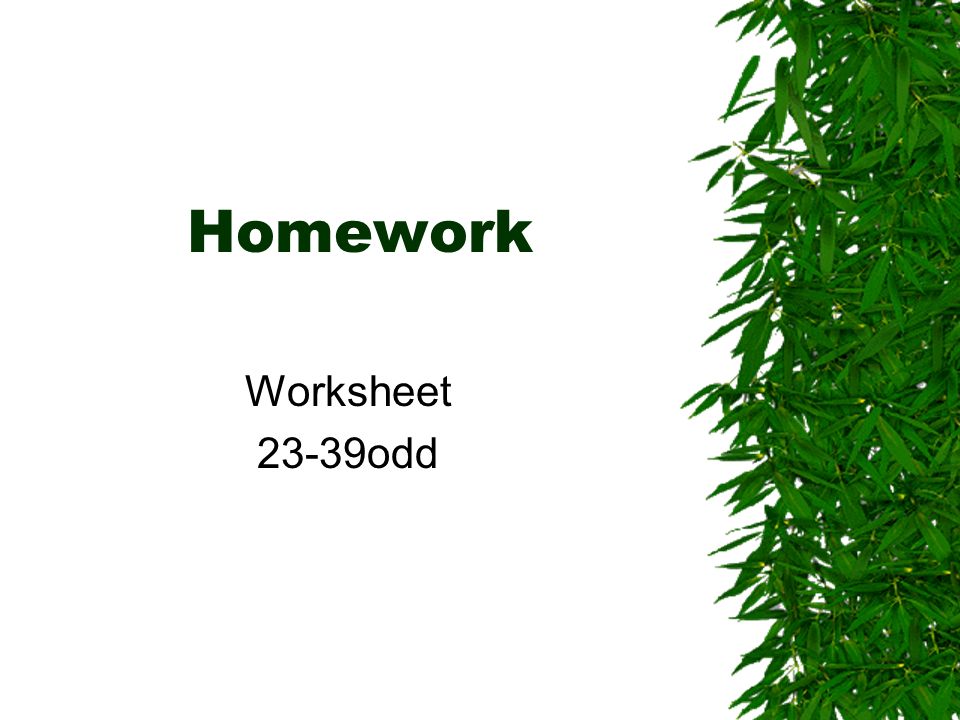 Homework Worksheet 23-39odd