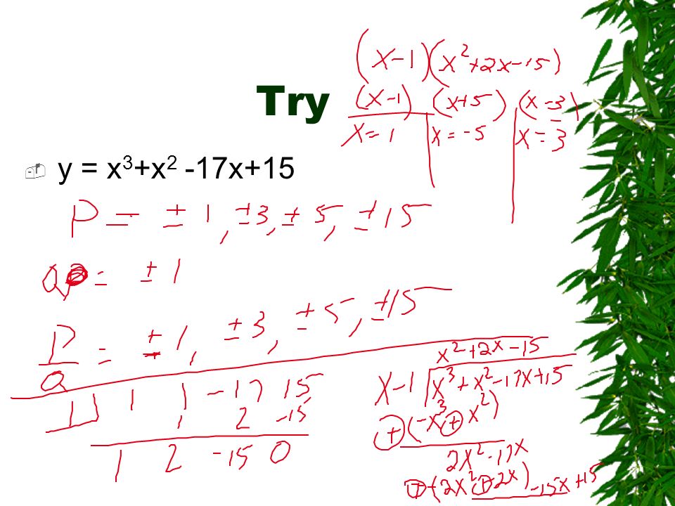 Try  y = x 3 +x 2 -17x+15