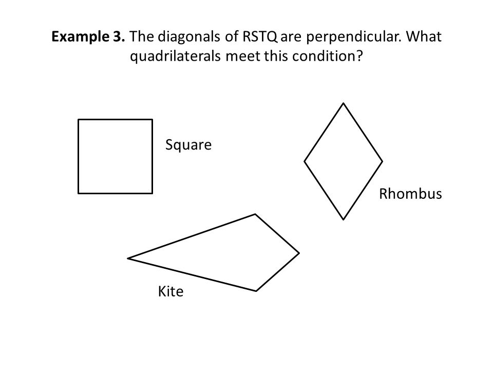 Example 3. The diagonals of RSTQ are perpendicular.