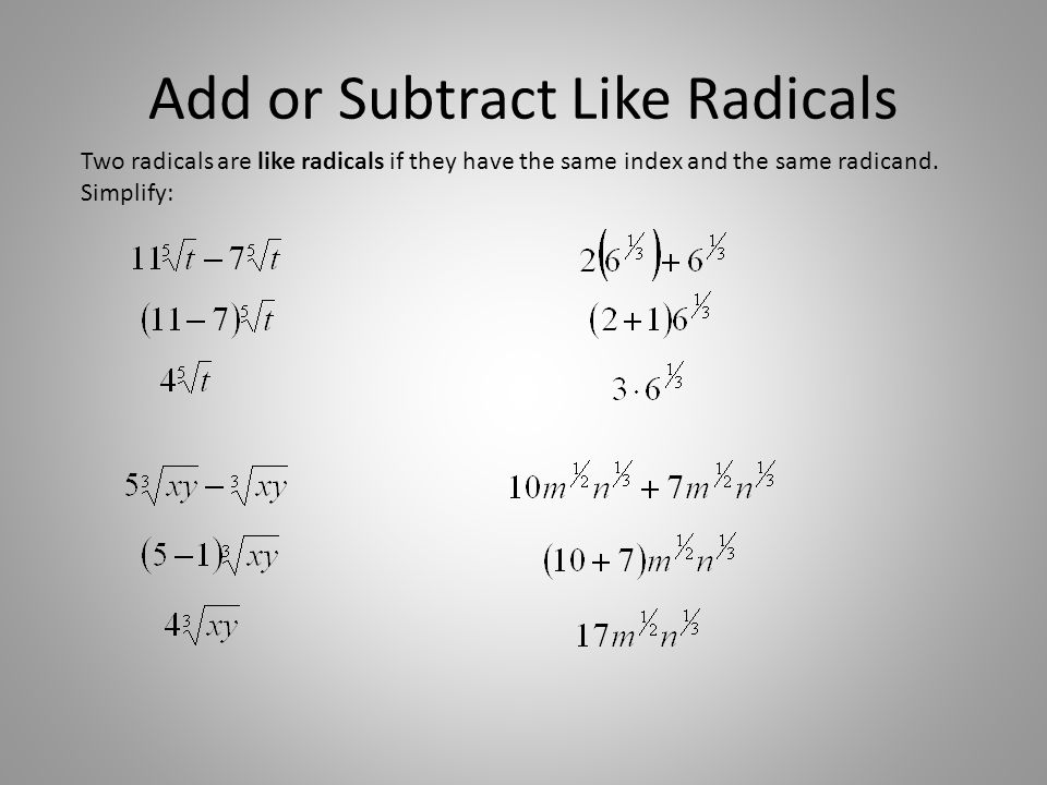 Use the properties of rational exponents to simplify: