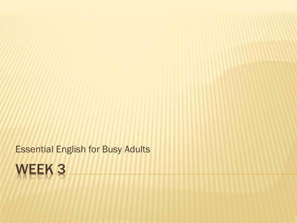 Essential English for Busy Adults