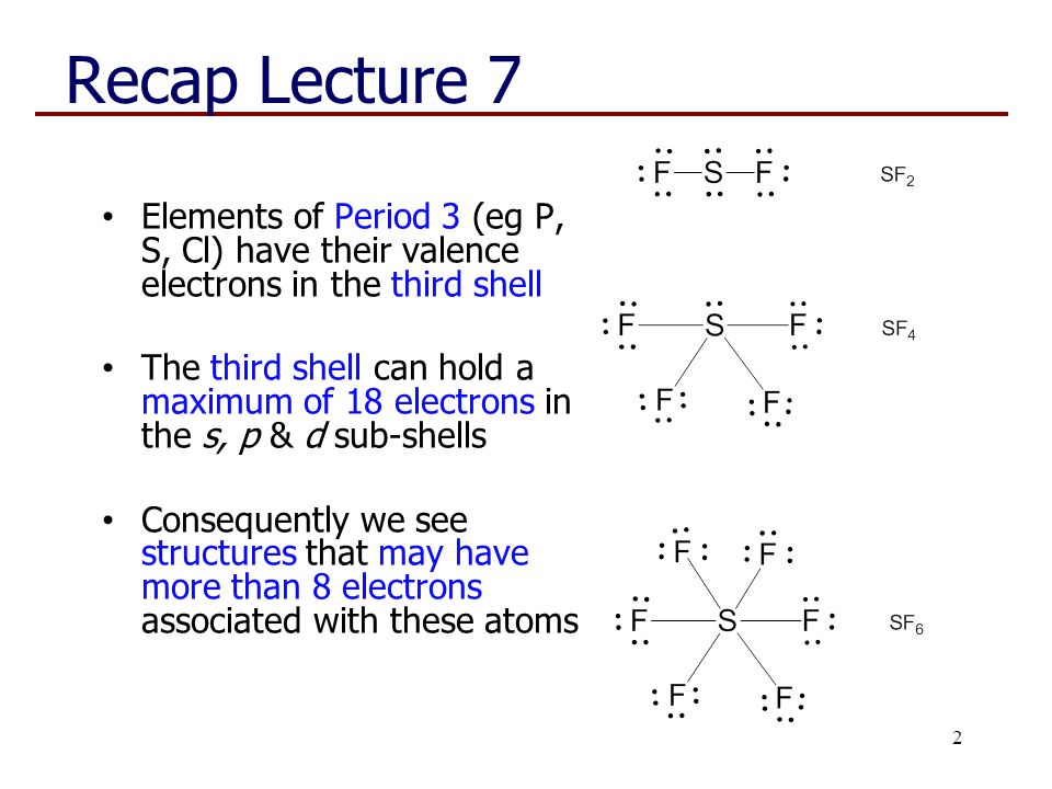 sf2 valence electrons