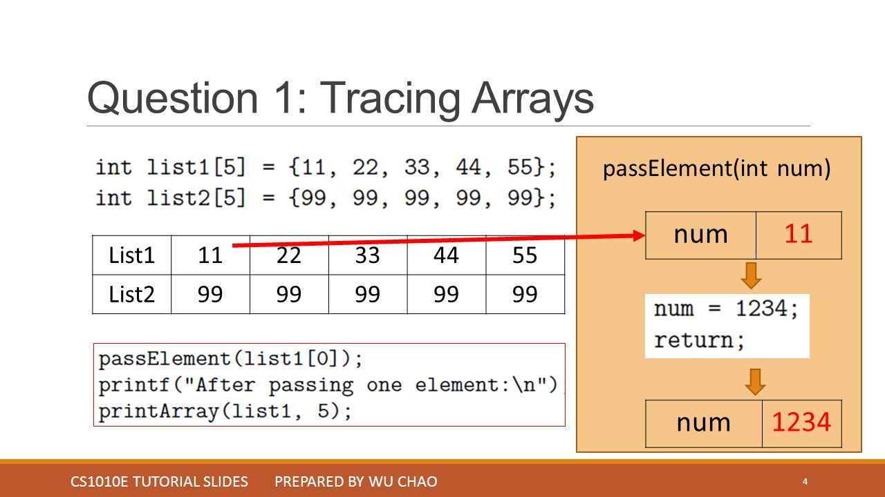 Tutorial 5 Arrays Basics (1D, 2D) NUS SCHOOL OF COMPUTING CS1010E ...