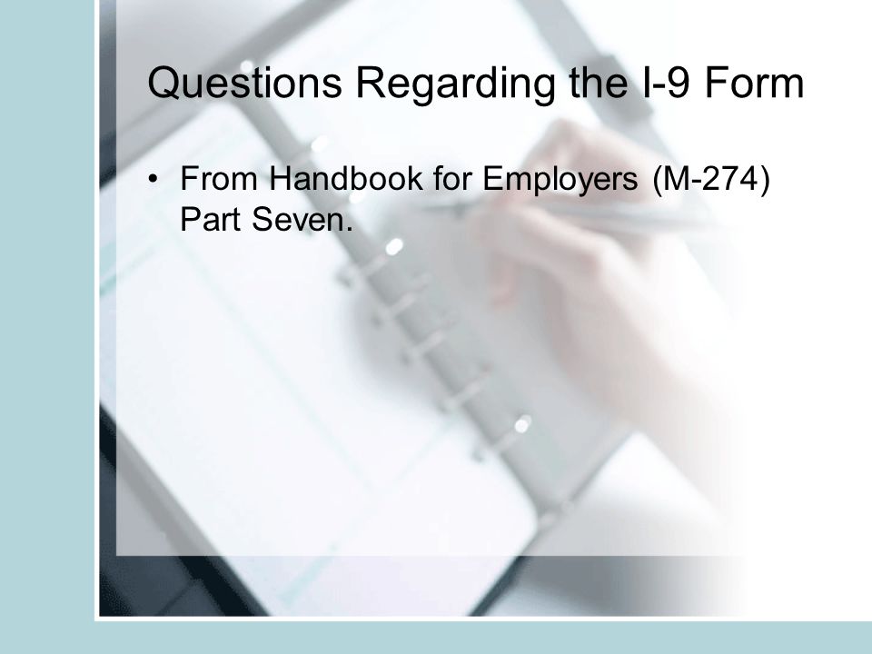 Handbook for Employers M-274