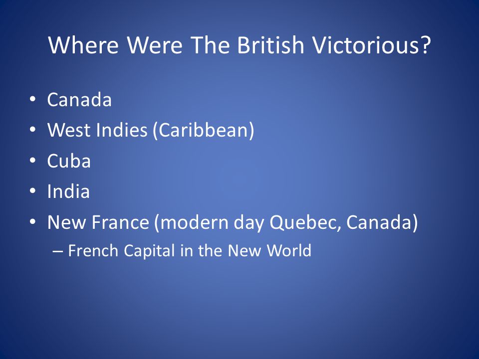 Where Were The British Victorious.