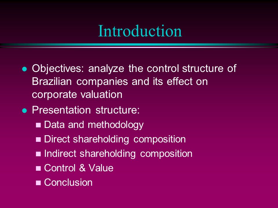 Ownership Control And Corporate Valuation Of Brazilian Companies