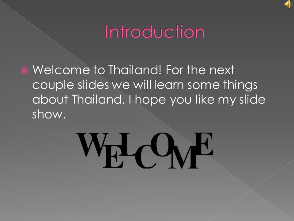 welcome to thailand for