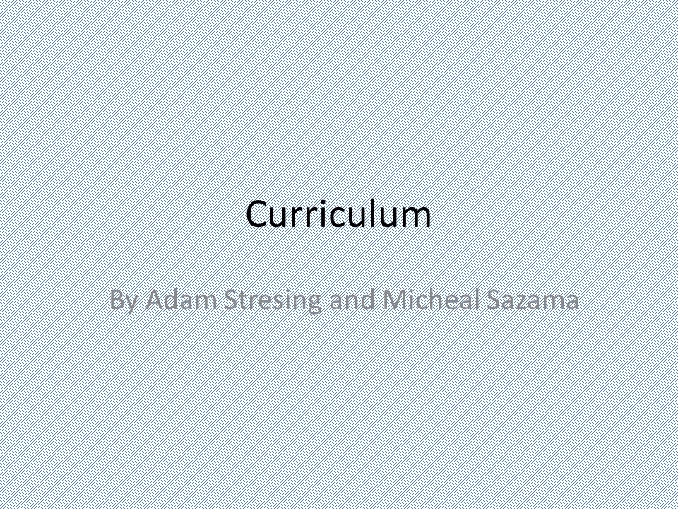 Curriculum By Adam Stresing and Micheal Sazama