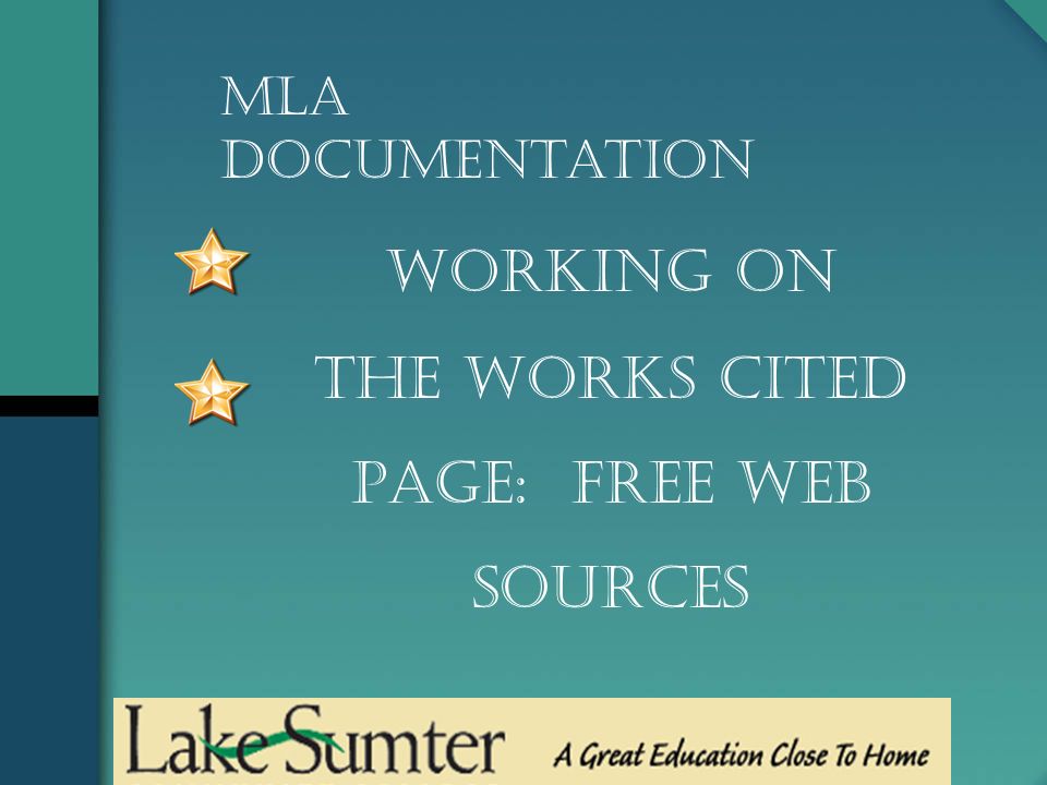 working on the works cited page free web sources mla documentation