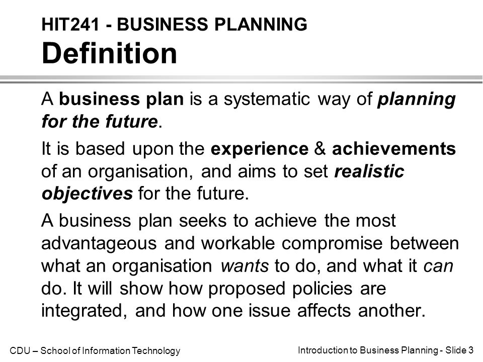 planning definition in business