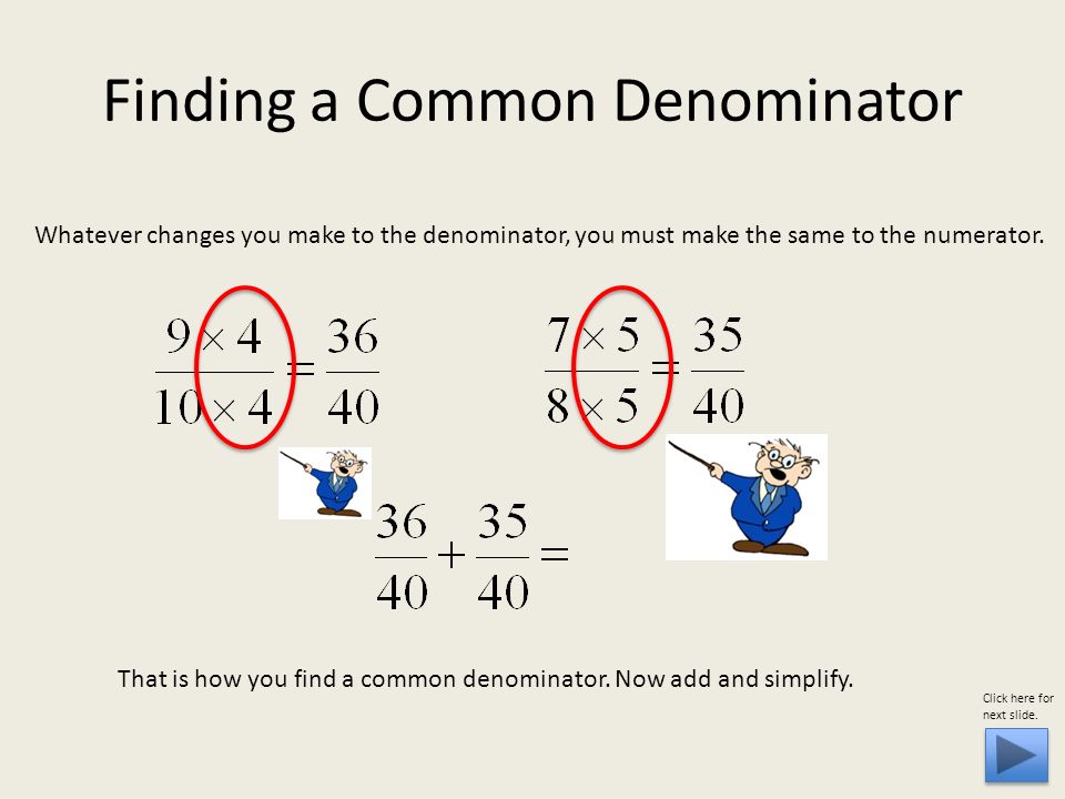 Whatever changes you make to the denominator, you must make the same to the numerator.