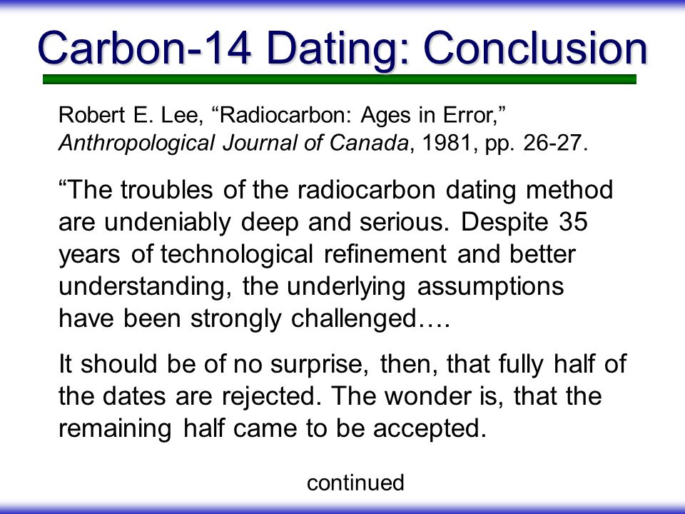Carbon dating conclusion