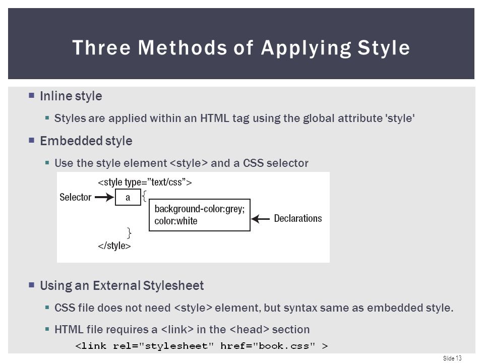 Slide 1 CSS Introduction CSS in Eclipse Applying Styles Slide 1 CSS Introduction CSS in Eclipse Applying Styles