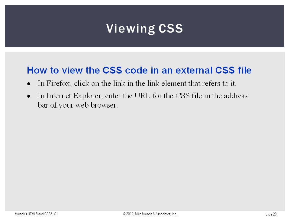 Slide 1 CSS Introduction CSS in Eclipse Applying Styles Slide 1 CSS Introduction CSS in Eclipse Applying Styles