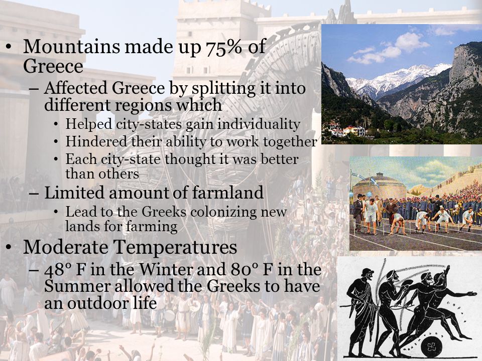how did mountains affect ancient greece