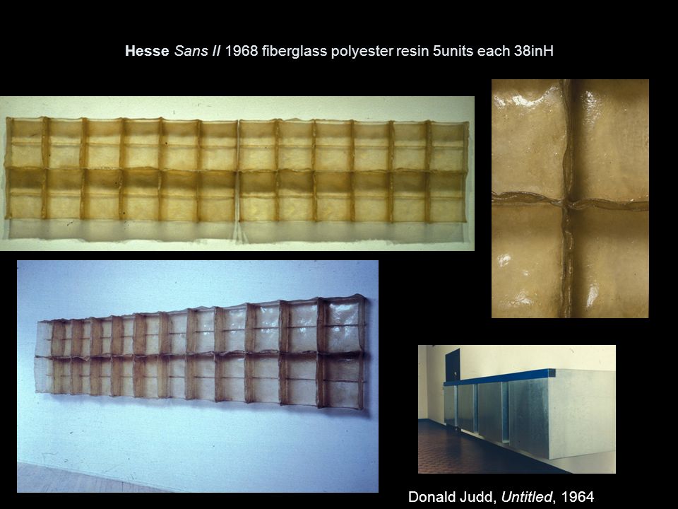 Hesse Sans II 1968 fiberglass polyester resin 5units each 38inH Donald Judd, Untitled, 1964