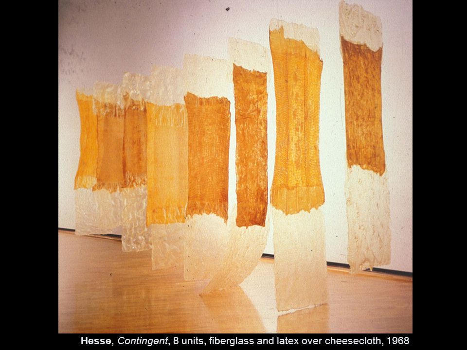 Hesse, Contingent, 8 units, fiberglass and latex over cheesecloth, 1968