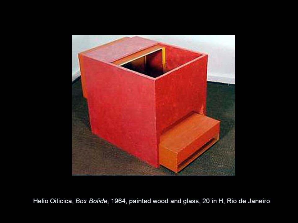 Helio Oiticica, Box Bolide, 1964, painted wood and glass, 20 in H, Rio de Janeiro