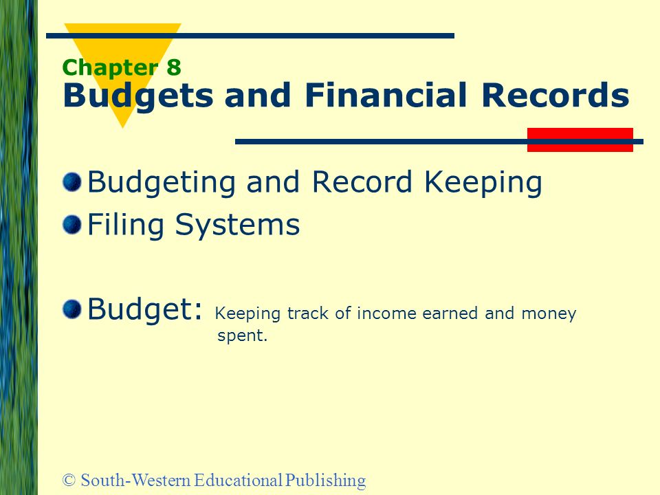 south western educational publishing chapter 8 budgets and keep track of money spent