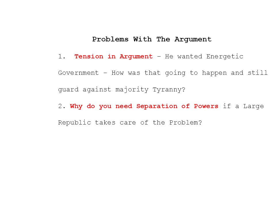Problems With The Argument 1.