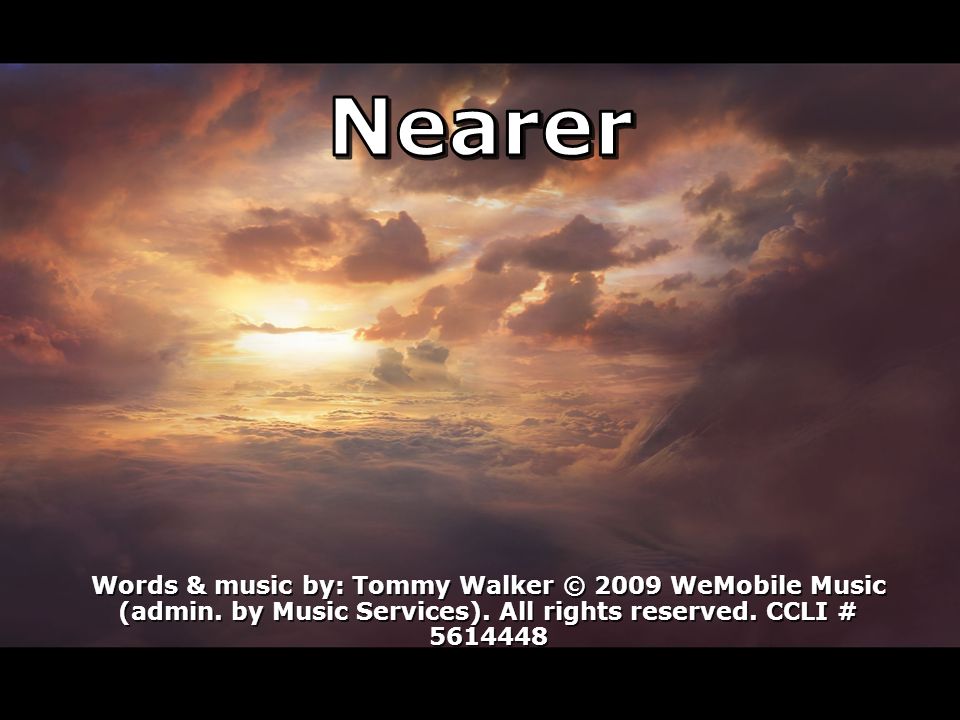 Words & music by: Tommy Walker © 2009 WeMobile Music (admin.