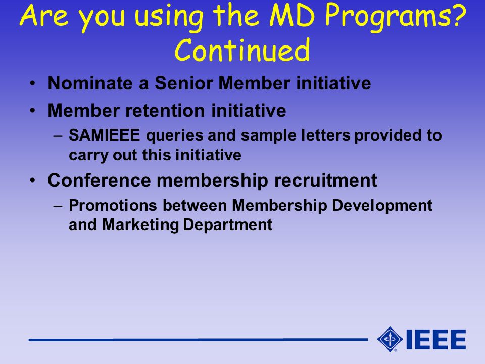 Are you using the MD Programs.