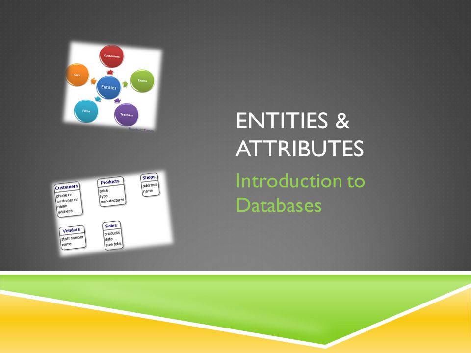 ENTITIES & ATTRIBUTES Introduction to Databases