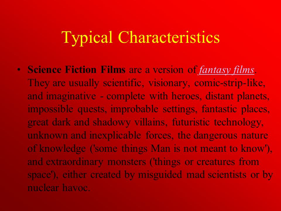 sci fi characteristics