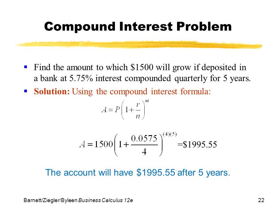 calculus investment formulas