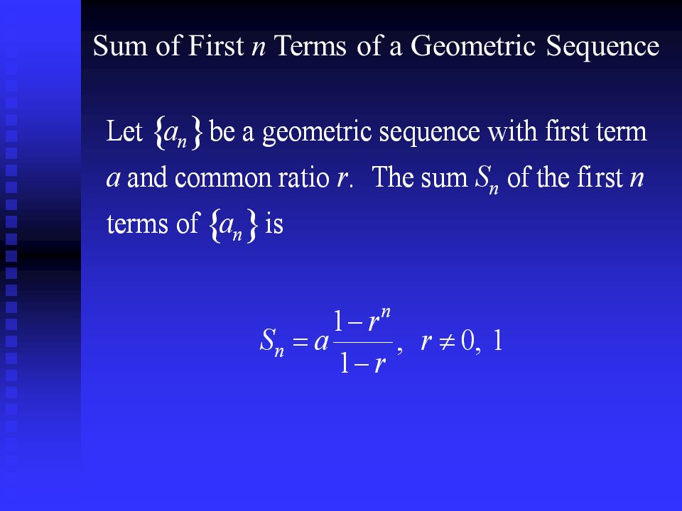 Sum of First n Terms of a Geometric Sequence