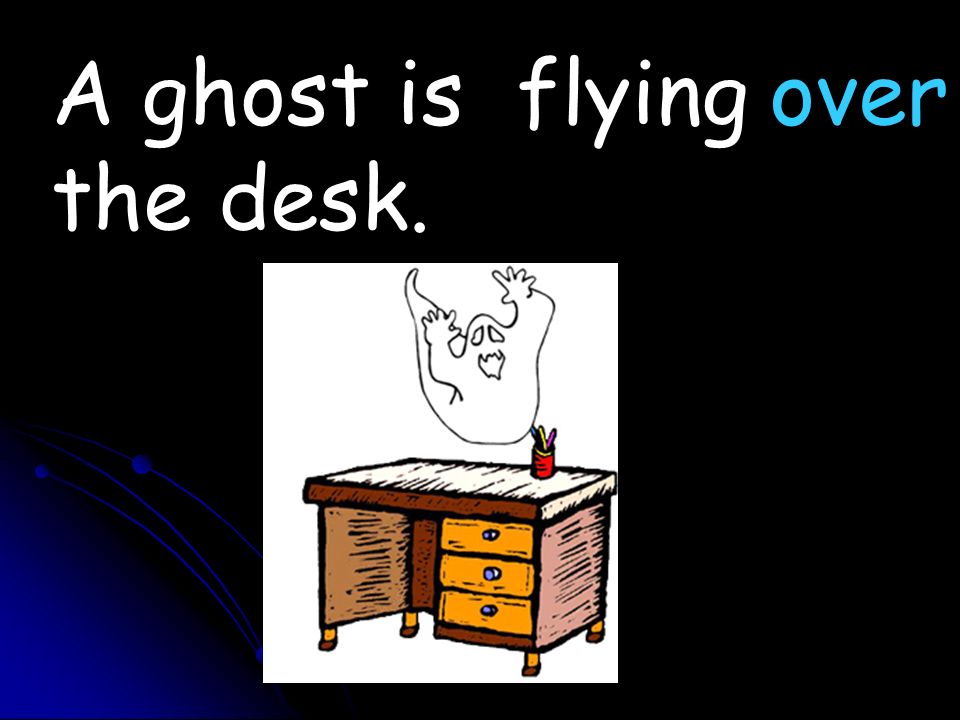 A ghost is flying the desk. over